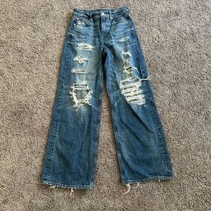 AE super high-waited baggy wide leg jean